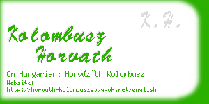 kolombusz horvath business card